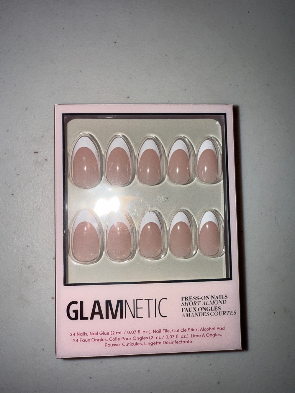 GLAMnetic Nude Pink French Press-On Nails - Short Almond